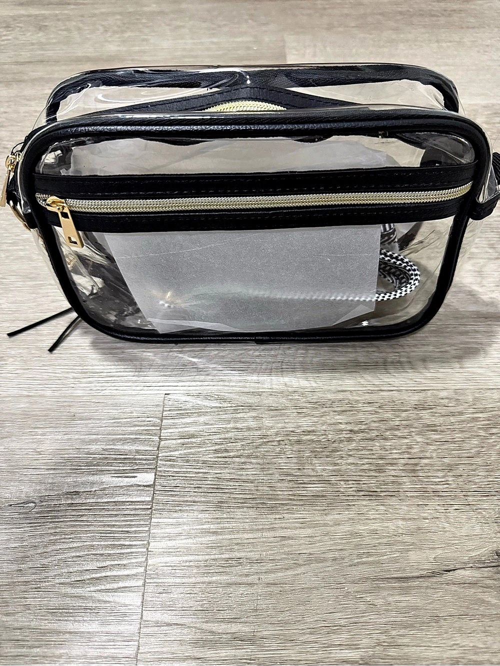 Clear Black Cosmetic Crossbody Bag Like New - Picture 3 of 7